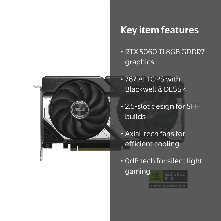 ASUS Dual GeForce RTX™ 5060 Ti 8GB GDDR7 OC Edition - Walmart.com