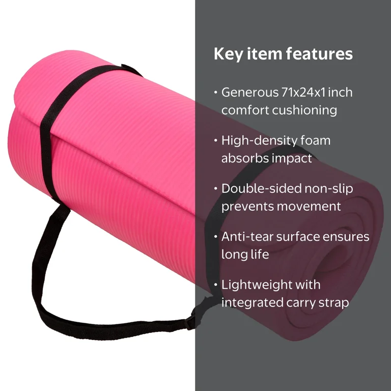 Signature Fitness Wide Foam Workout Pink Pilates 1