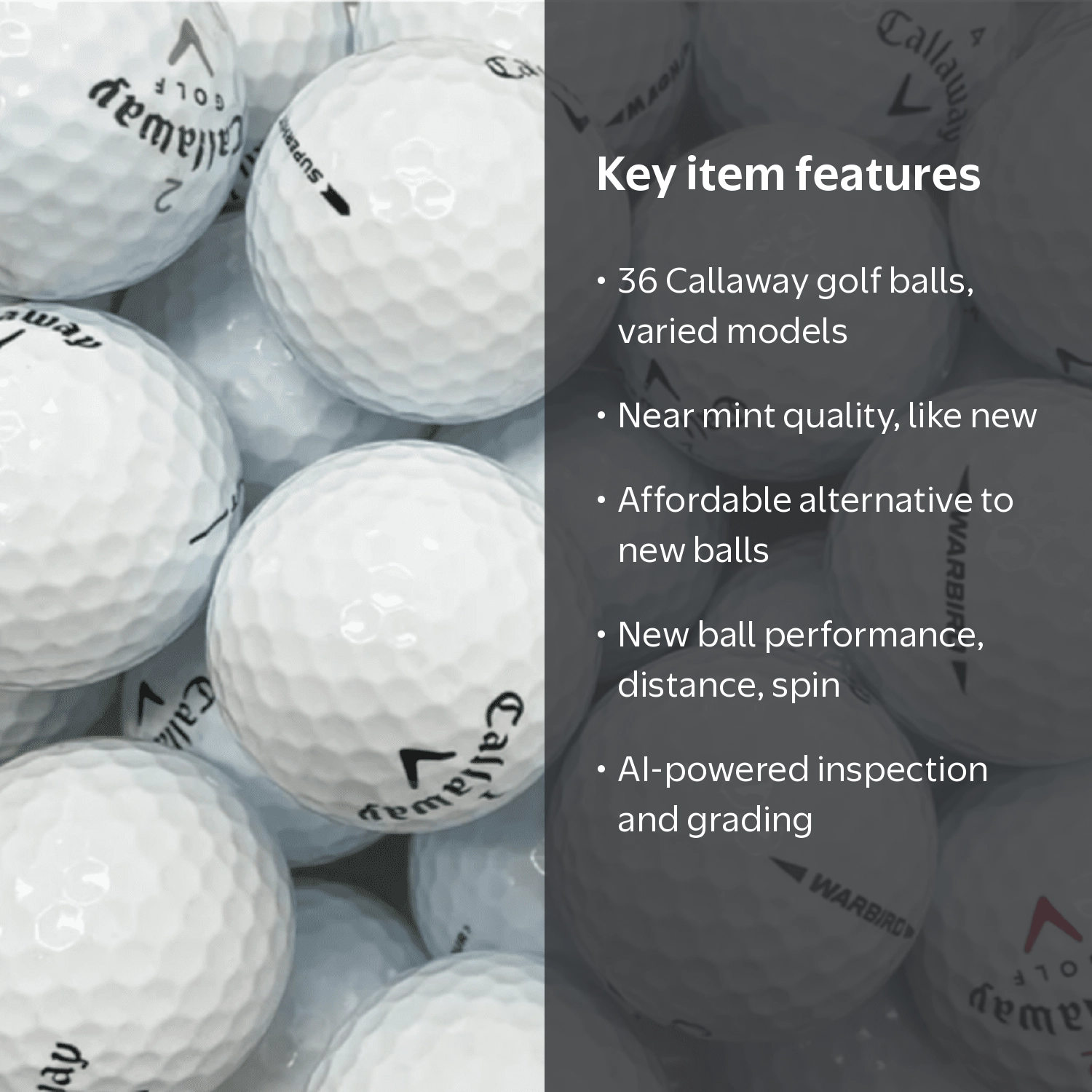Lost Golf Balls Callaway Mix Recycled Golf Balls Near Mint 4A AAAA