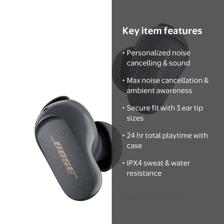 Bose QuietComfort Earbuds II, Noise Cancelling True Wireless