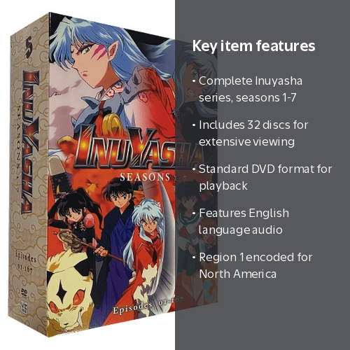 Inuyasha: Complete DVD Series Seasons 1-7 DVD Set 32-Disc Region 1