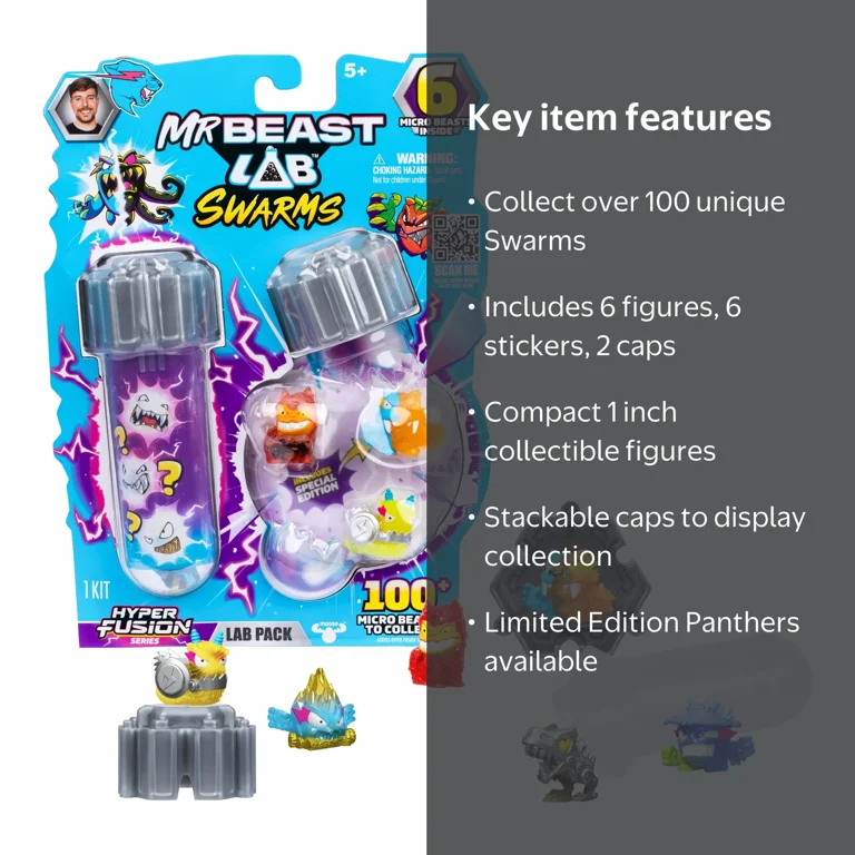 MrBeast lab, Hyper Fusion Series, 6 Micro Beasts, 2 Fusion Caps