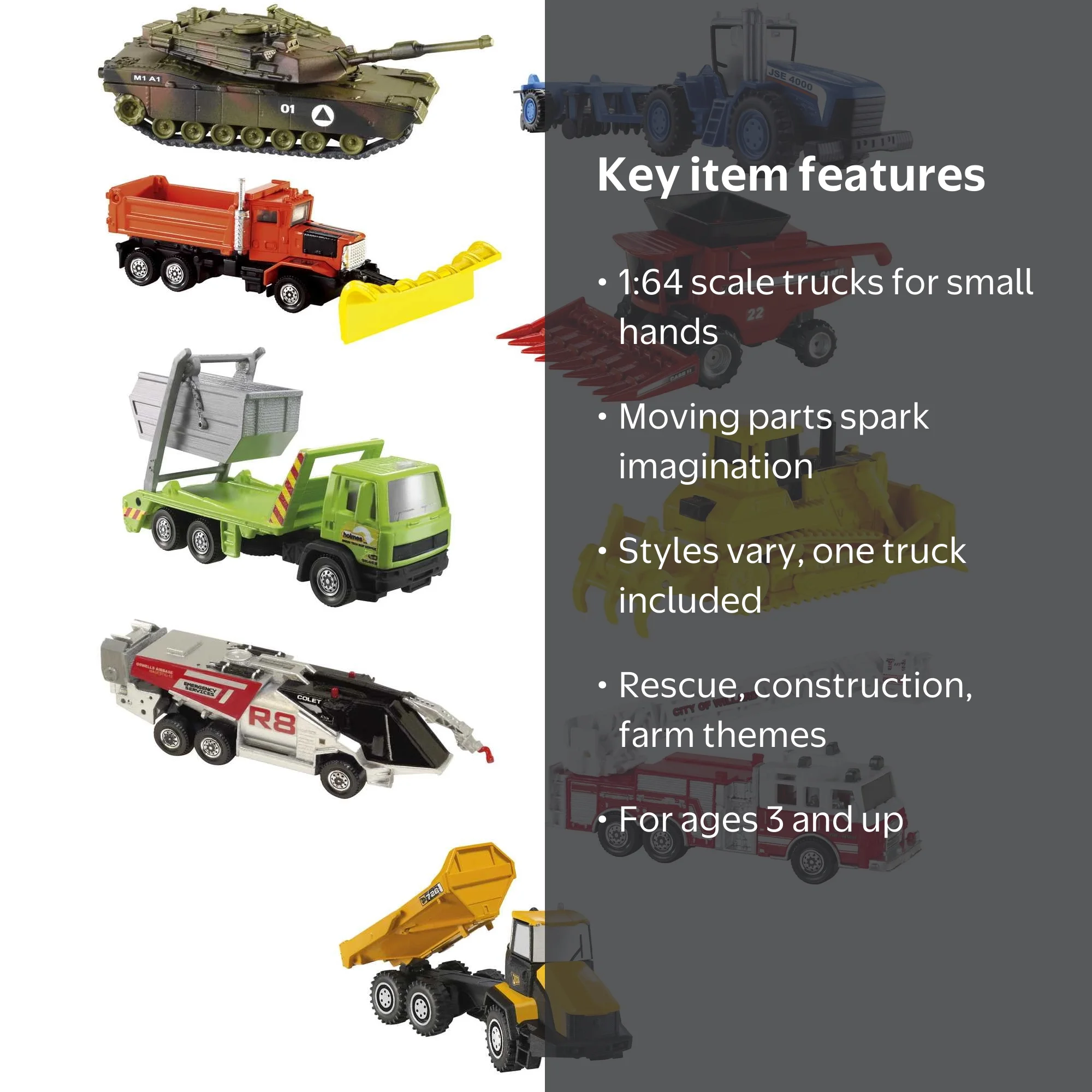 Matchbox 1:64 Scale Working Rigs Construction Vehicles Toy Truck