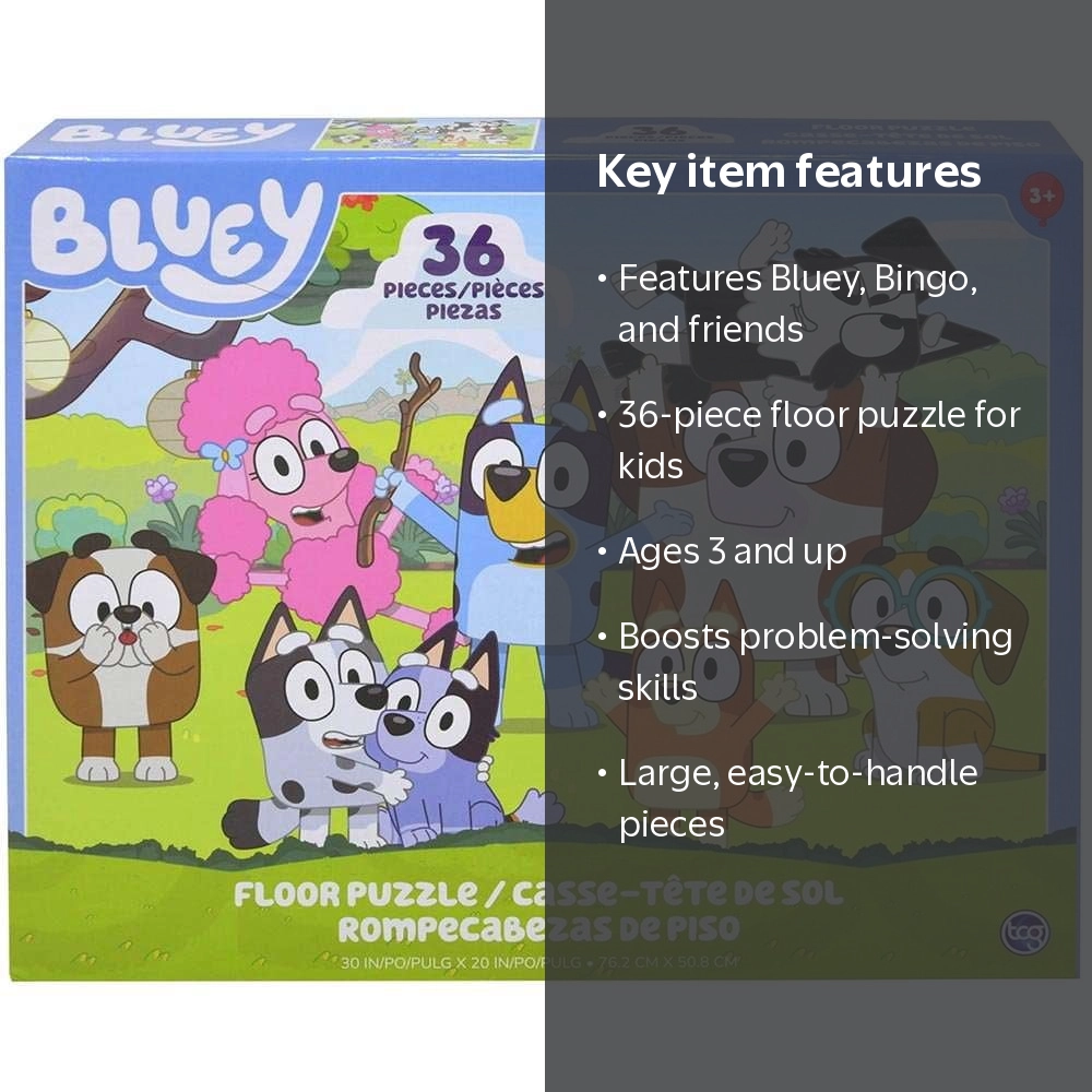 TCG Toys, Bluey Characters Floor Jigsaw Puzzle, 36 Piece, Blue