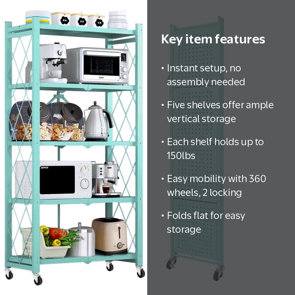 COOKCOK 5-Tier Storage Shelving Unit, Metal Shelf 27.9