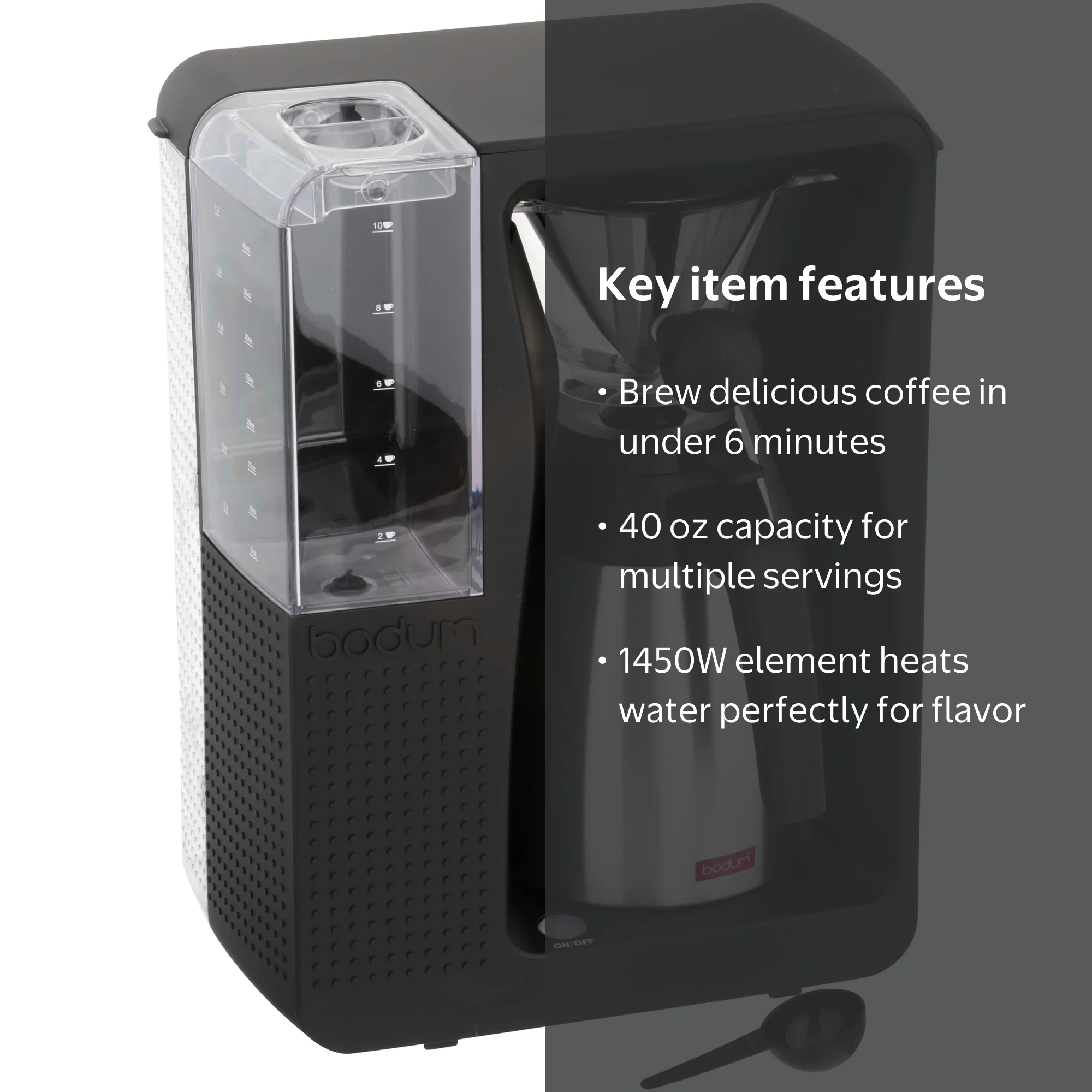 Bodum BISTRO Automatic Pour Over Coffee Machine, Black, 40 Ounce -  Walmart.com
