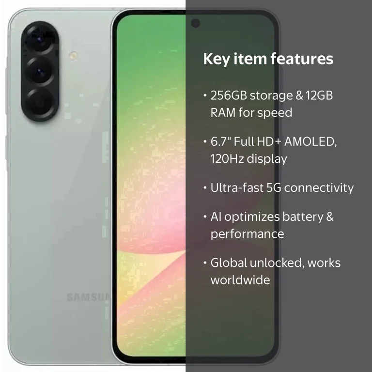 Samsung Galaxy A56 5G AI Smartphone, 256GB+12GB RAM, Unlocked