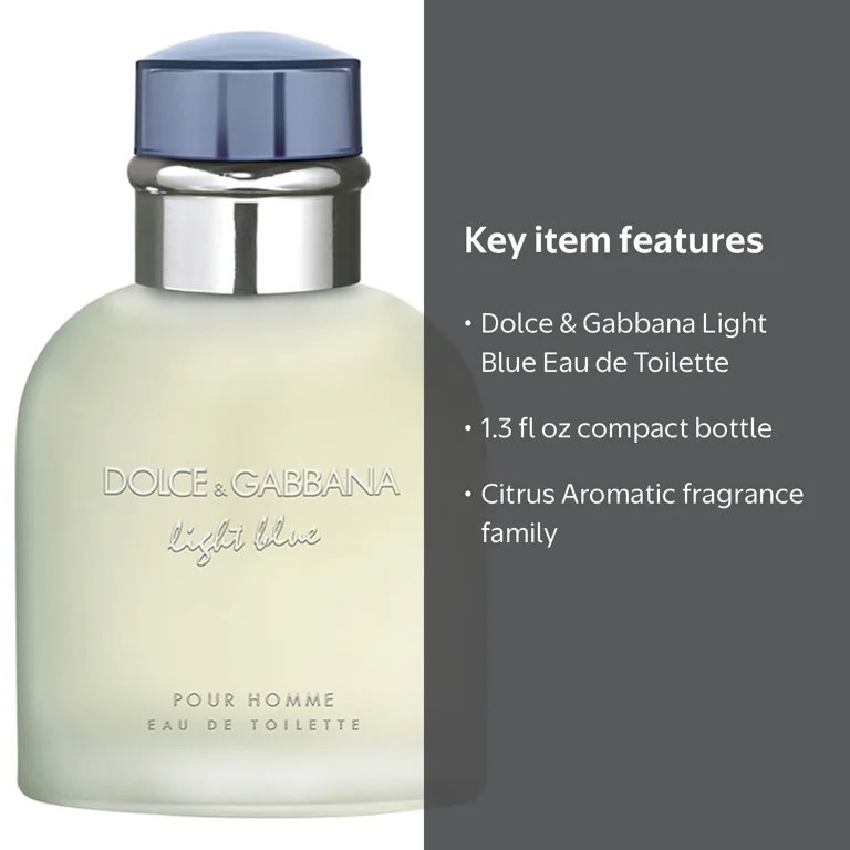 Dolce & Gabbana Light Blue Cologne for Men, 1.3 oz Eau de Toilette