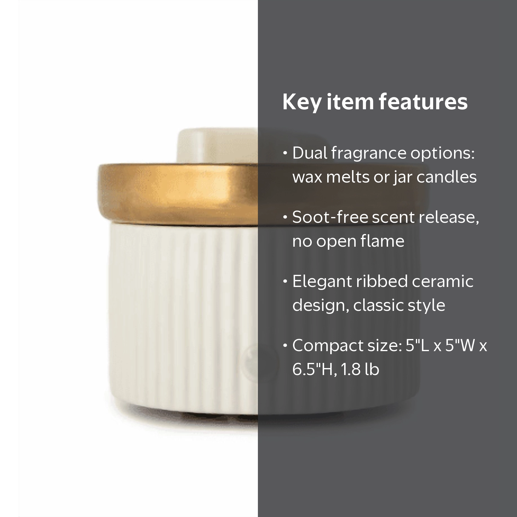 Better Homes & Gardens 2-in-1 Fragrance Ceramic Warmer White