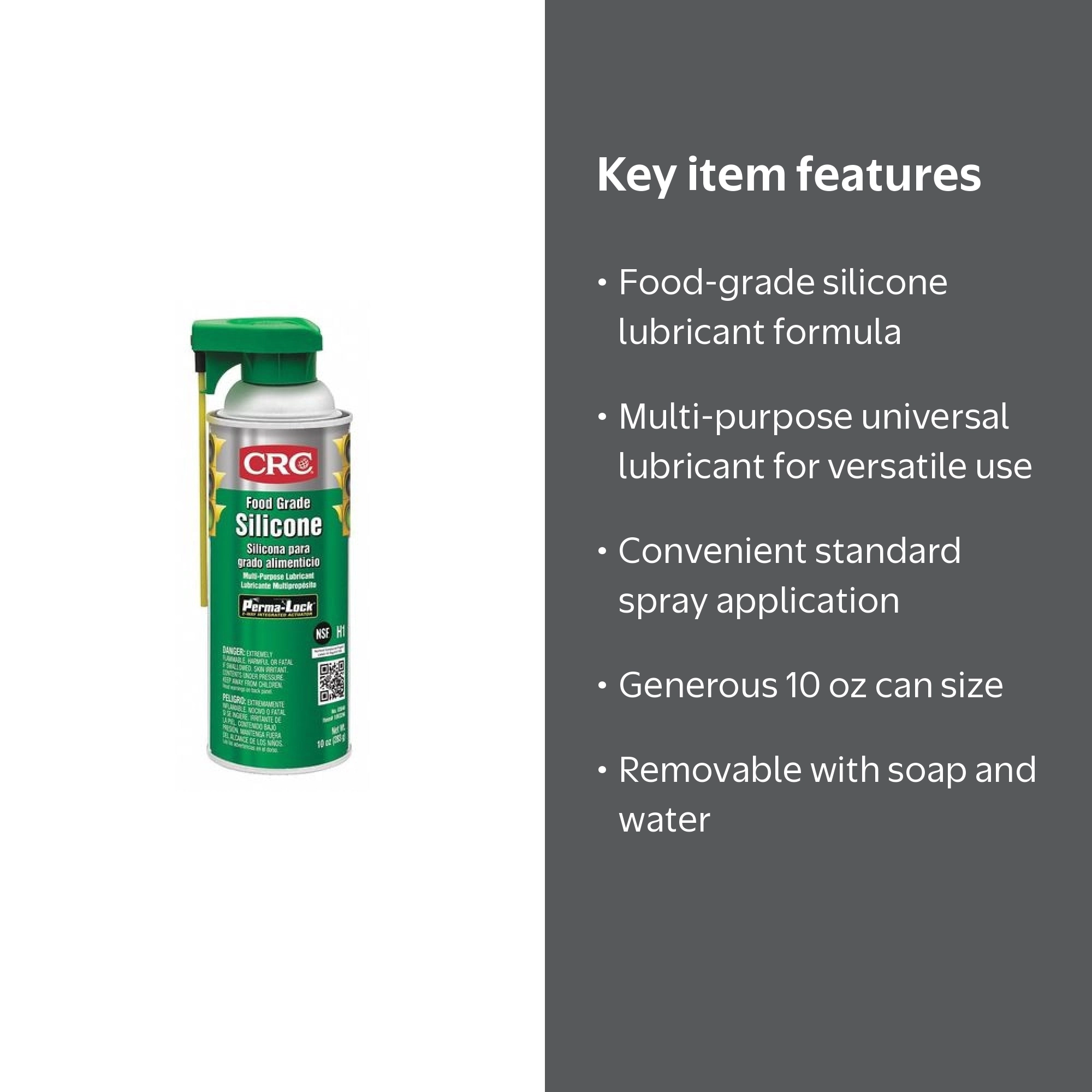 CRC Food Grade Spray Silicon Lubricants, 16-oz. Aerosol Can - 12