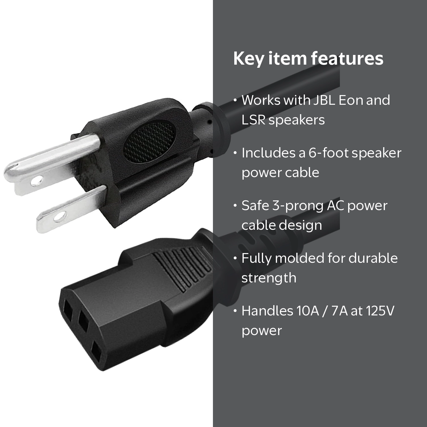 AC Power Cord Replacement for JBL Eon 615 Eon615 Eon618s Eon510