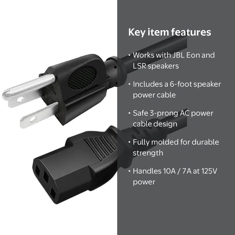 AC Power Cord Replacement for JBL Eon 615 Eon615 Eon618s Eon510