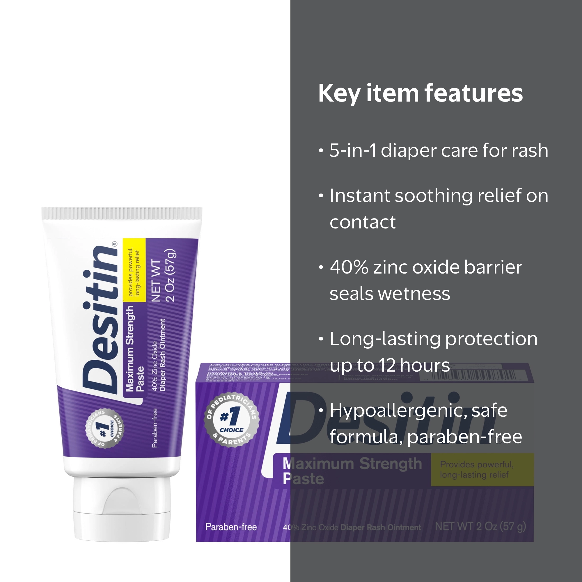 Desitin Maximum Strength Baby Diaper Rash Cream, Travel Size, 2 oz