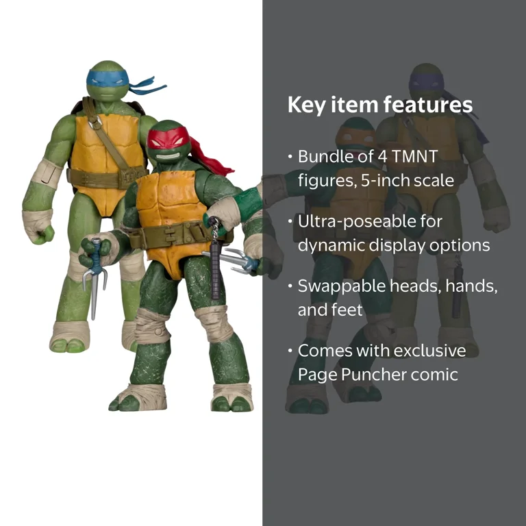 Teenage Mutant Ninja Turtles Page Punchers 5-Inch Action Figures