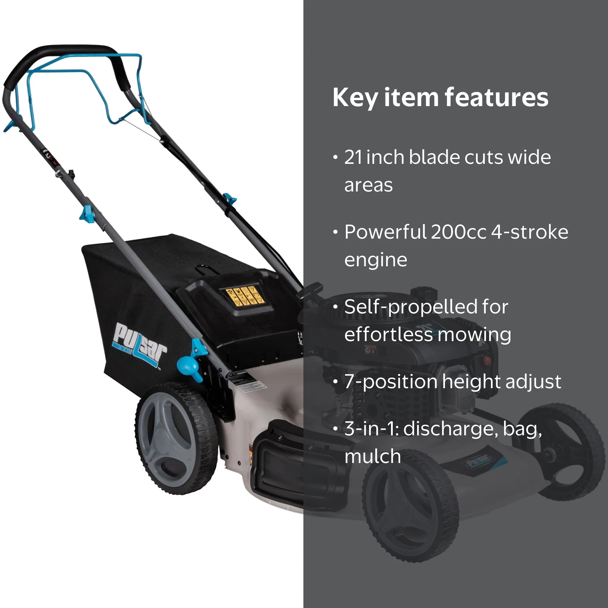 Pulsar, Self-Propelled Gas Lawn Mower, 21