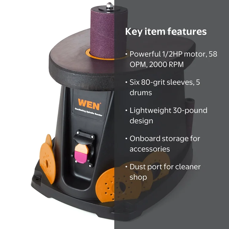 Free Shipping! WEN 3.5-Amp Oscillating Spindle Sander with 58 OPM