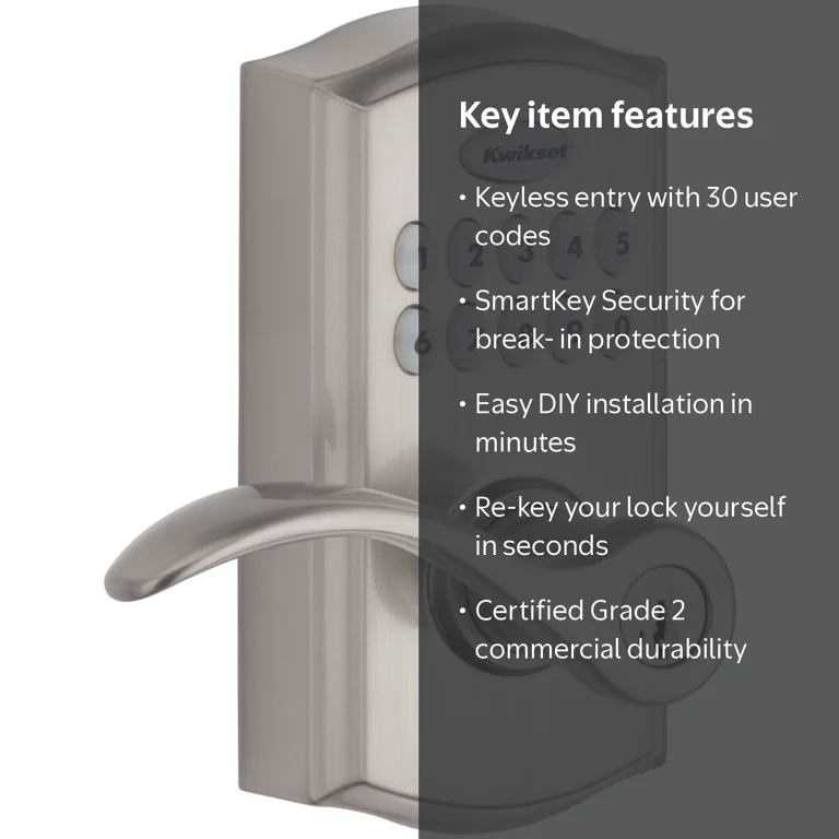 Kwikset, Electronic Entry Lever, SmartCode 955, Satin Nickel