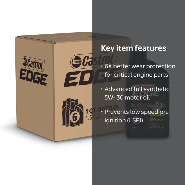 Castrol, Edge 5W-30 Advanced Full Synthetic Motor Oil, 1 Quart