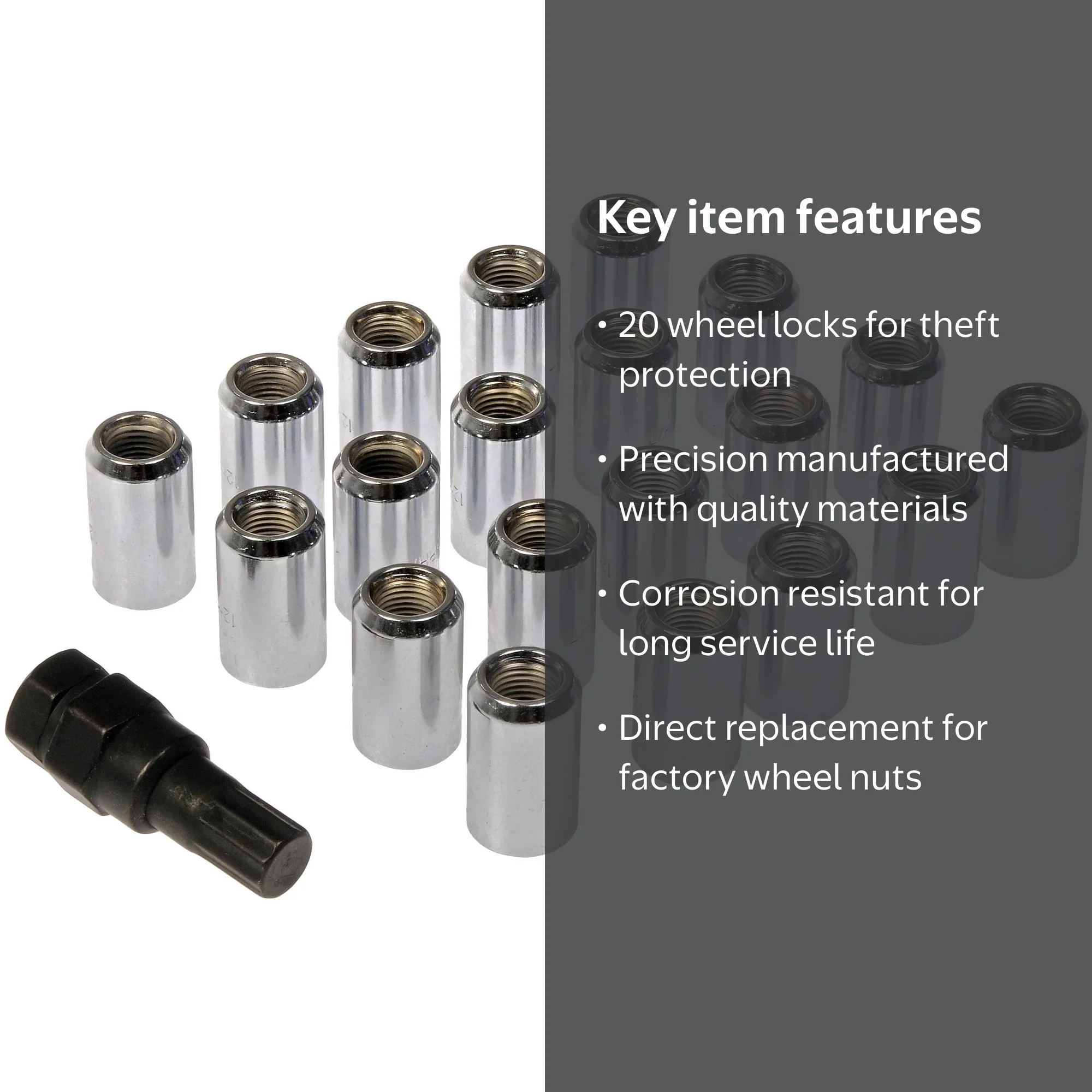 Dorman 711-445 Wheel Lock Set for Specific Models, Chrome (Pack of