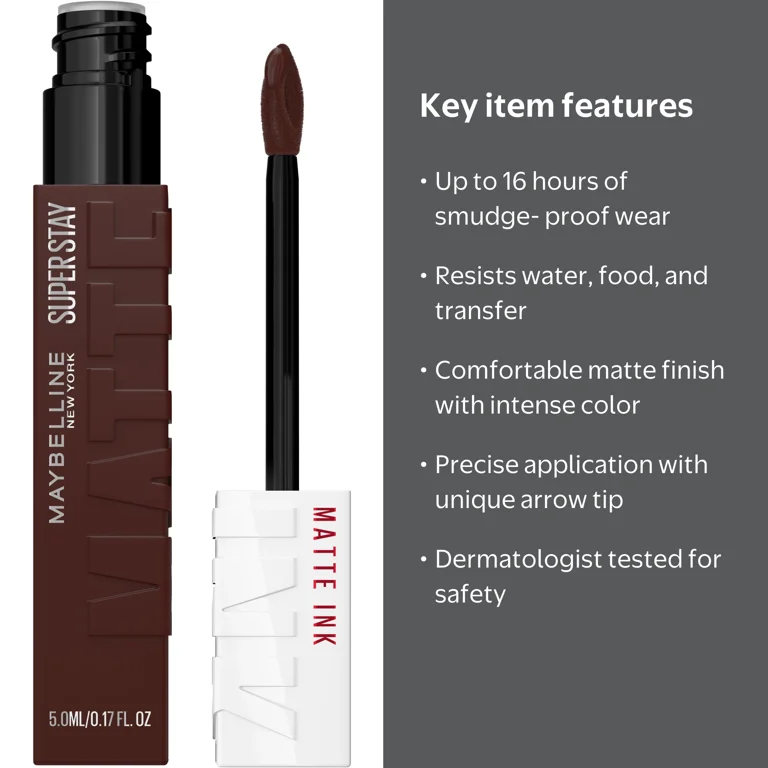 Maybelline Super Stay Matte Ink Liquid Lipstick, Vixen, Longwear