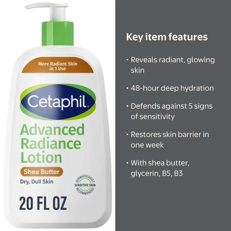 Cetaphil Advanced Radiance Body Lotion with Shea Butter, 20 fl oz