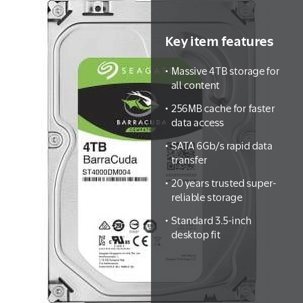 Seagate, Internal Hard Drive, 4TB, SATA 6Gb s, 256MB Cache
