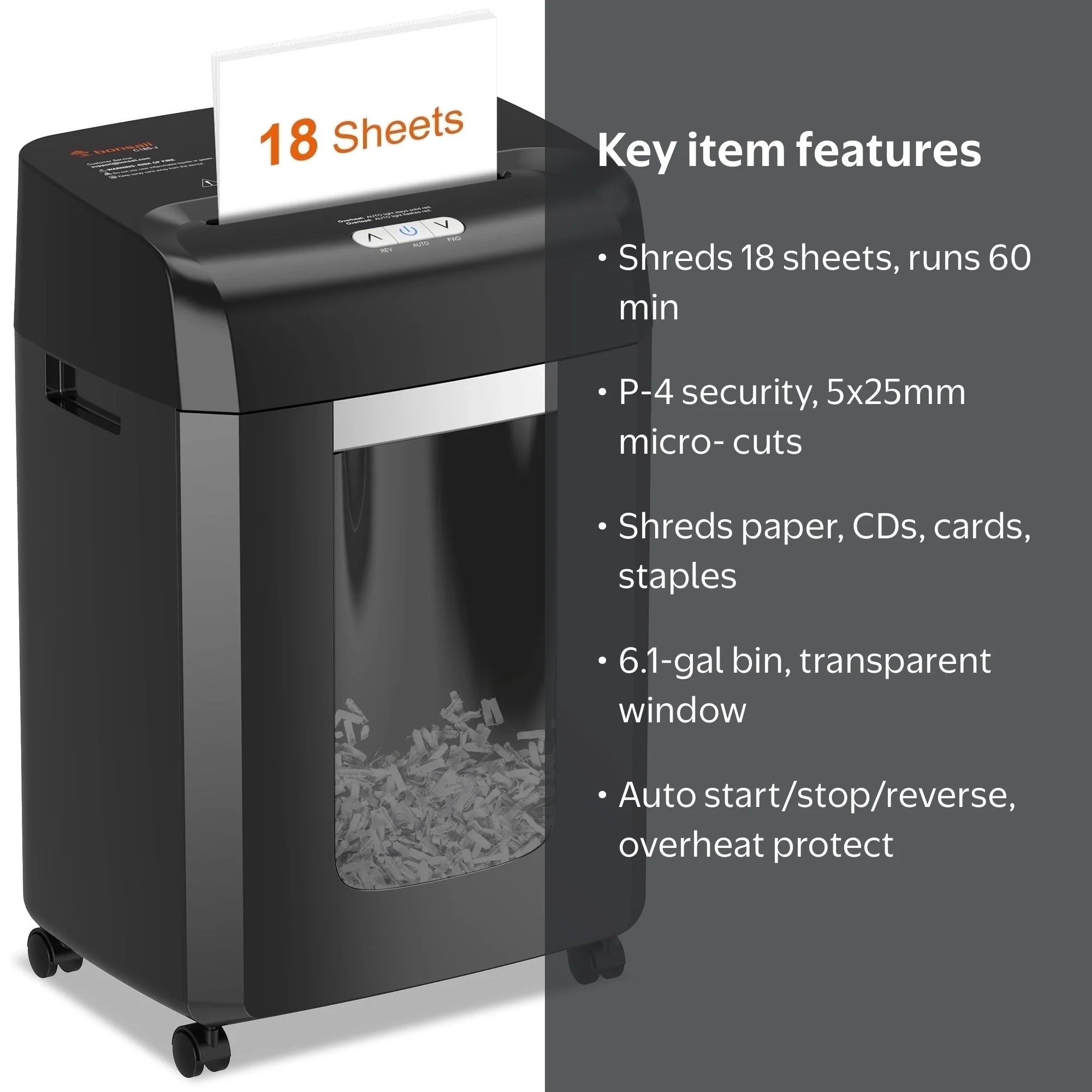 K896 アイリス オーヤマ office shredder sh12h Bonsaii Paper Shredder 18-Sheet Cross Cut Office Shredder 60 Mins