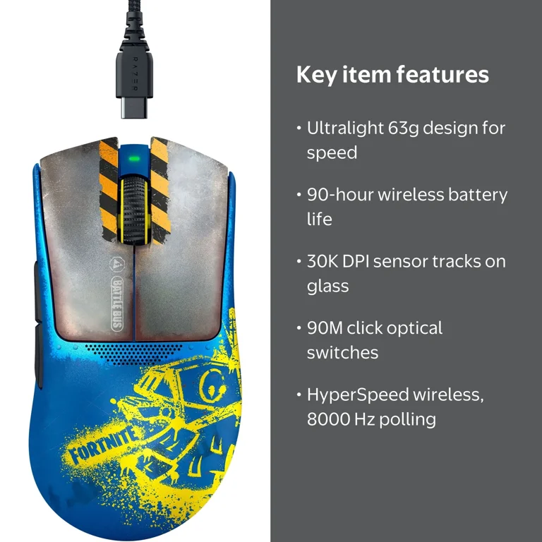 Razer DeathAdder V3 Pro Optical USB Type C Gaming Mice, Multicolor