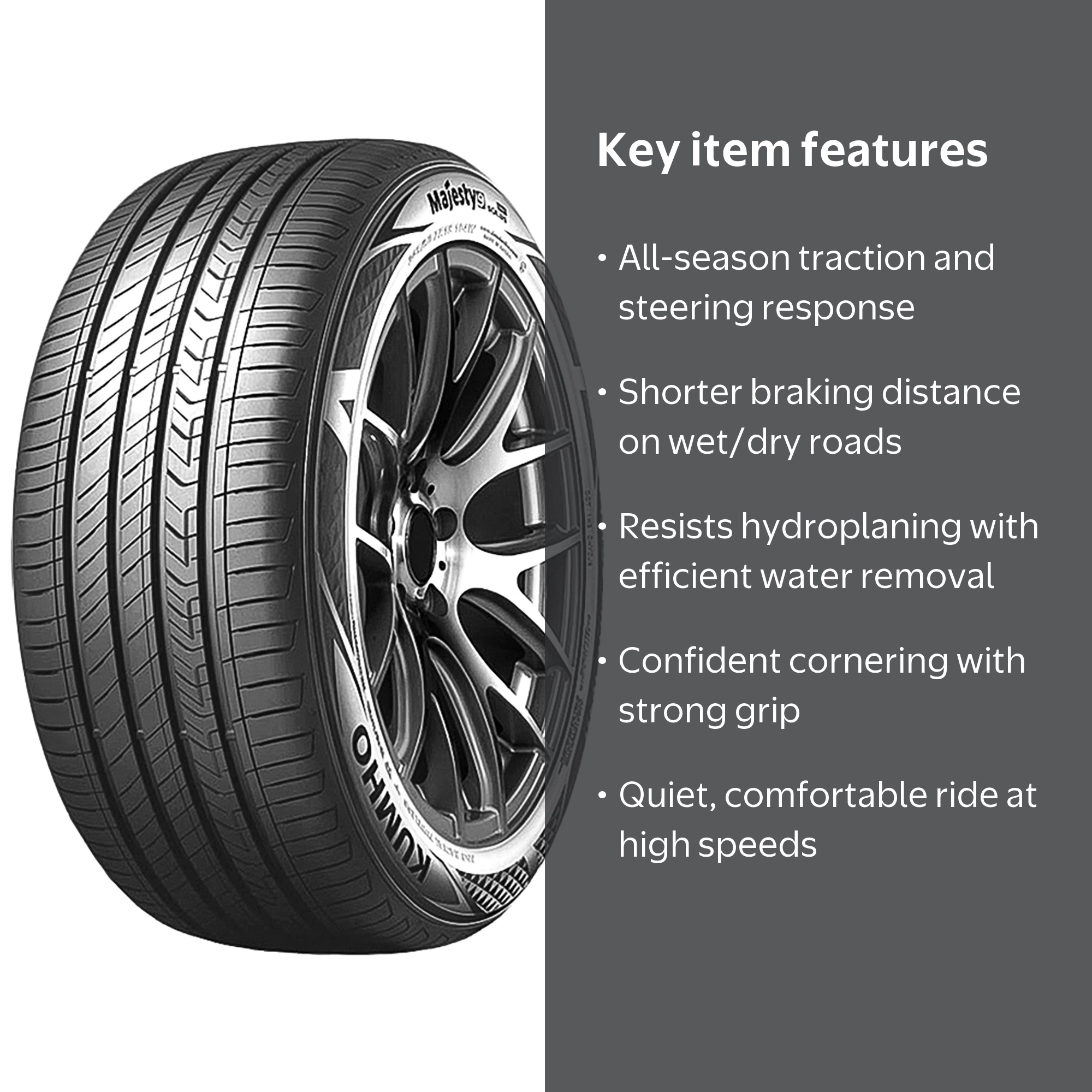 Kumho Majesty 9 Solus TA91 245/45R18 100W XL High Performance a/s