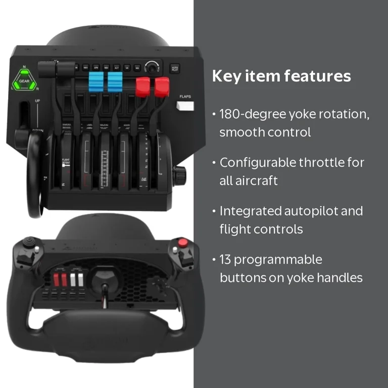 Honeywell, Flight Controls Yoke and Throttle Bundle, Black