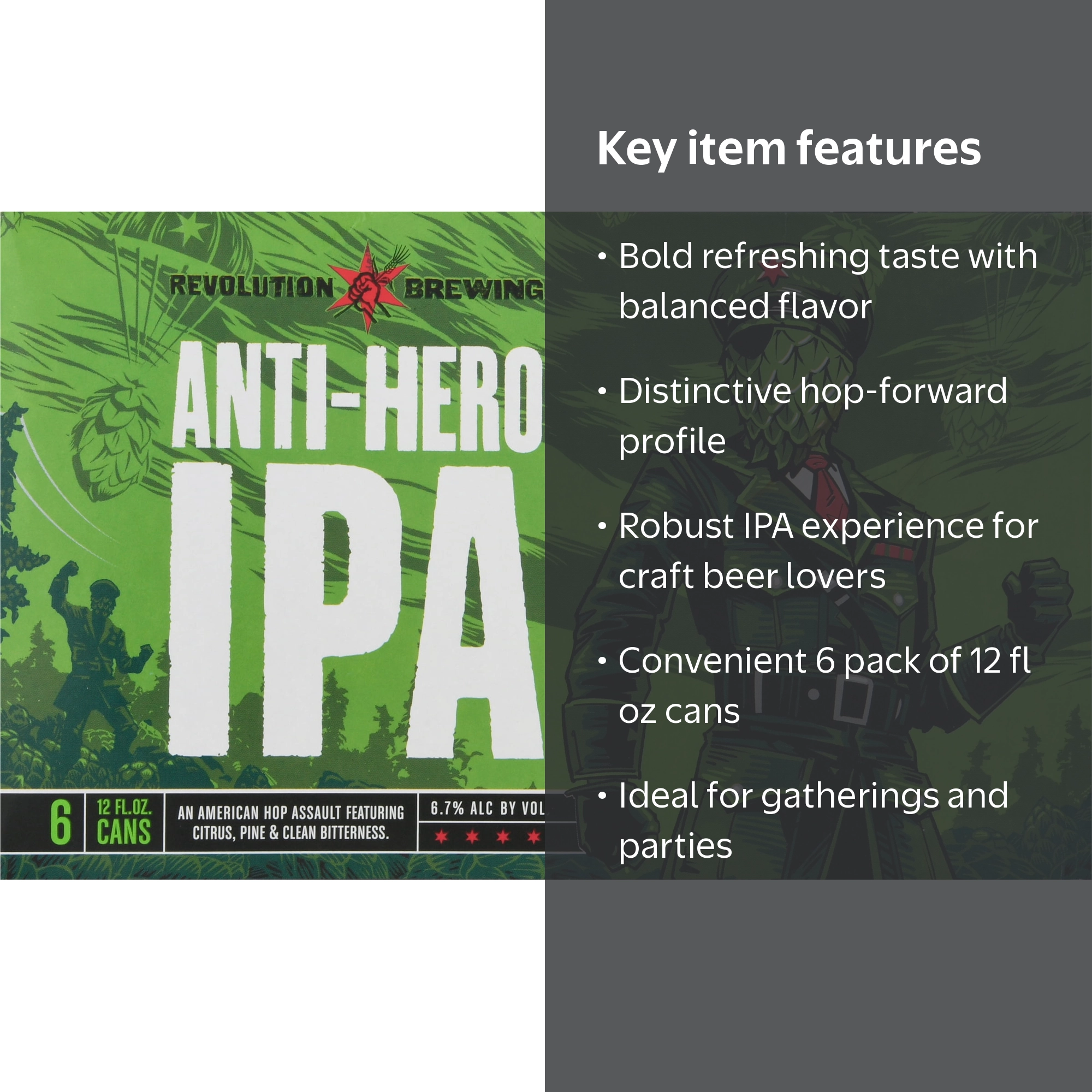 Camco, Revolution Anti Hero IPA, 6 Pack, 12 fl oz - Walmart.com