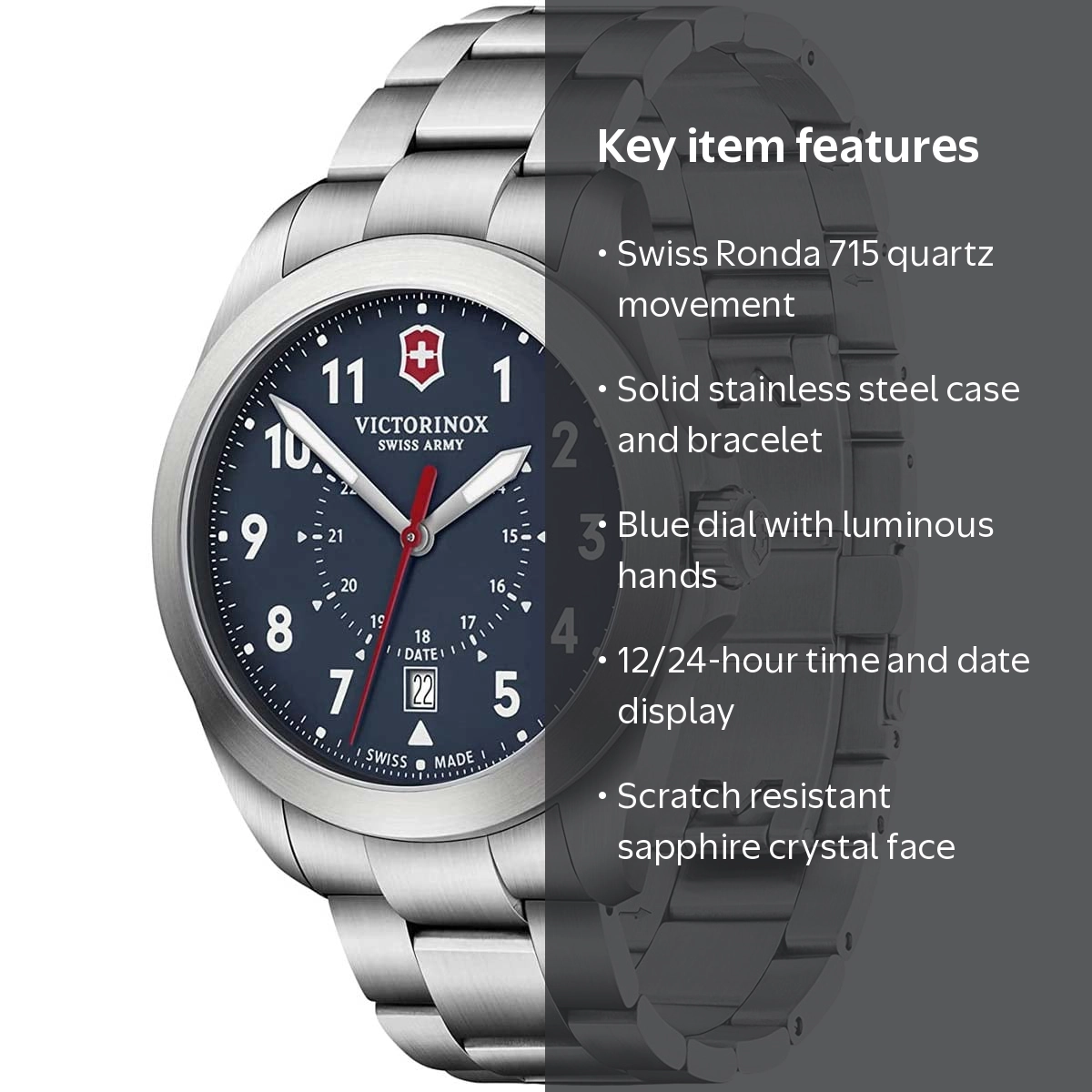 ピヨスピヨ Victorinox Swiss Army 241967 Men's Heritage Blue Dial Steel Watch