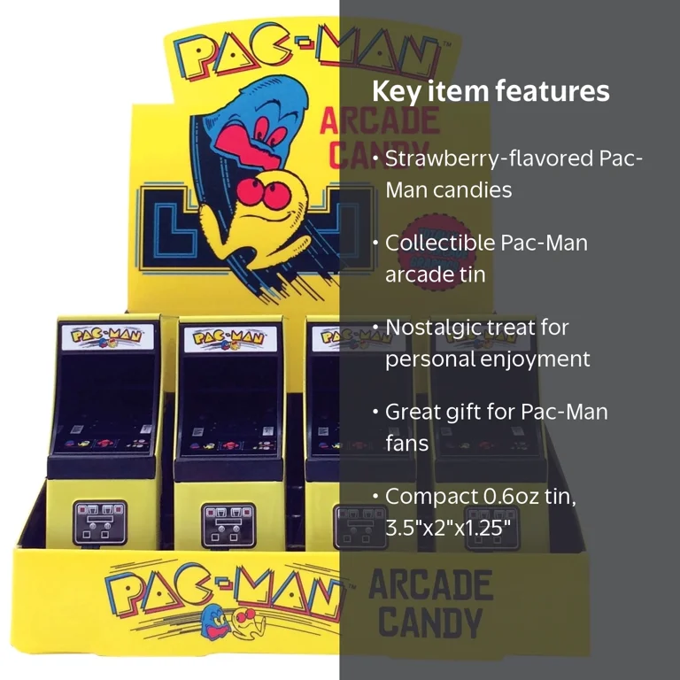 Pac-man Arcade Tin, 0.6 Ounces of Strawberry Flavored Pac-Man