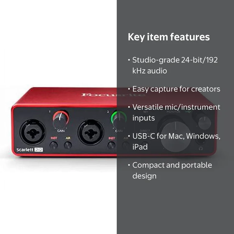 Focusrite Scarlett 2i2 Studio Sound USB Audio Interface 3rd Gen
