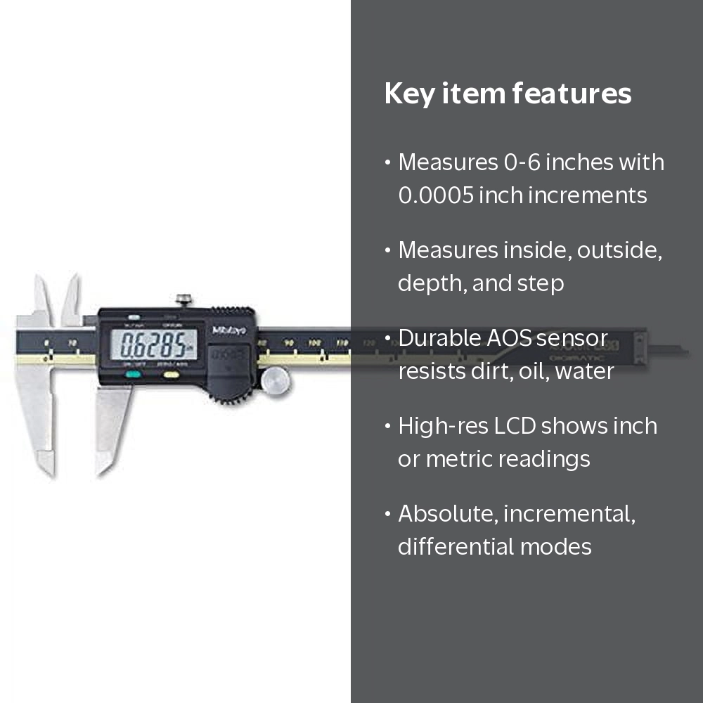 Mitutoyo 500-196-30 AOS Digital Measuring Tool, Dial Caliper, 0 to