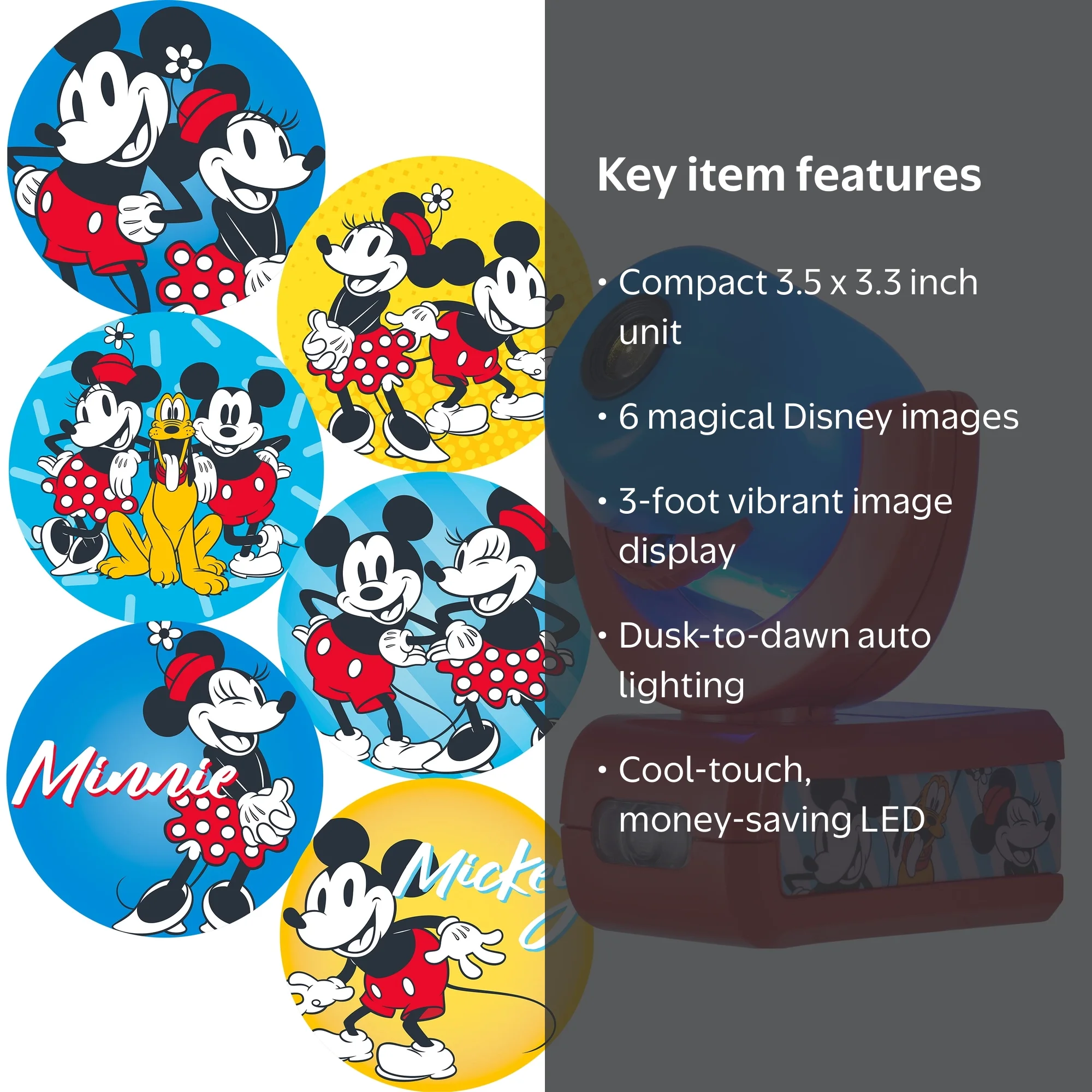 Disney Projectables Minnie & Mickey Mouse LED Night Light, Plug-in
