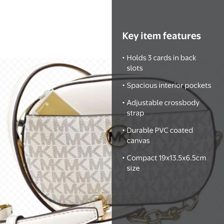 Michael Kors Jet Set Glam Small Shoulder Purse, Light Cream Oval