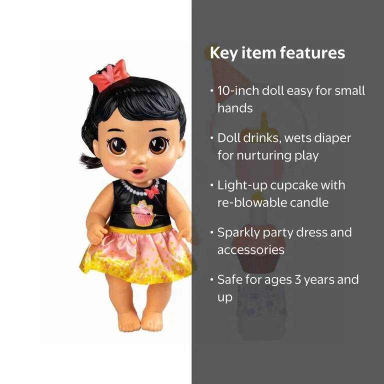 Baby Alive Birthday Bestie Katie Kat Doll by Hasbro – Interactive