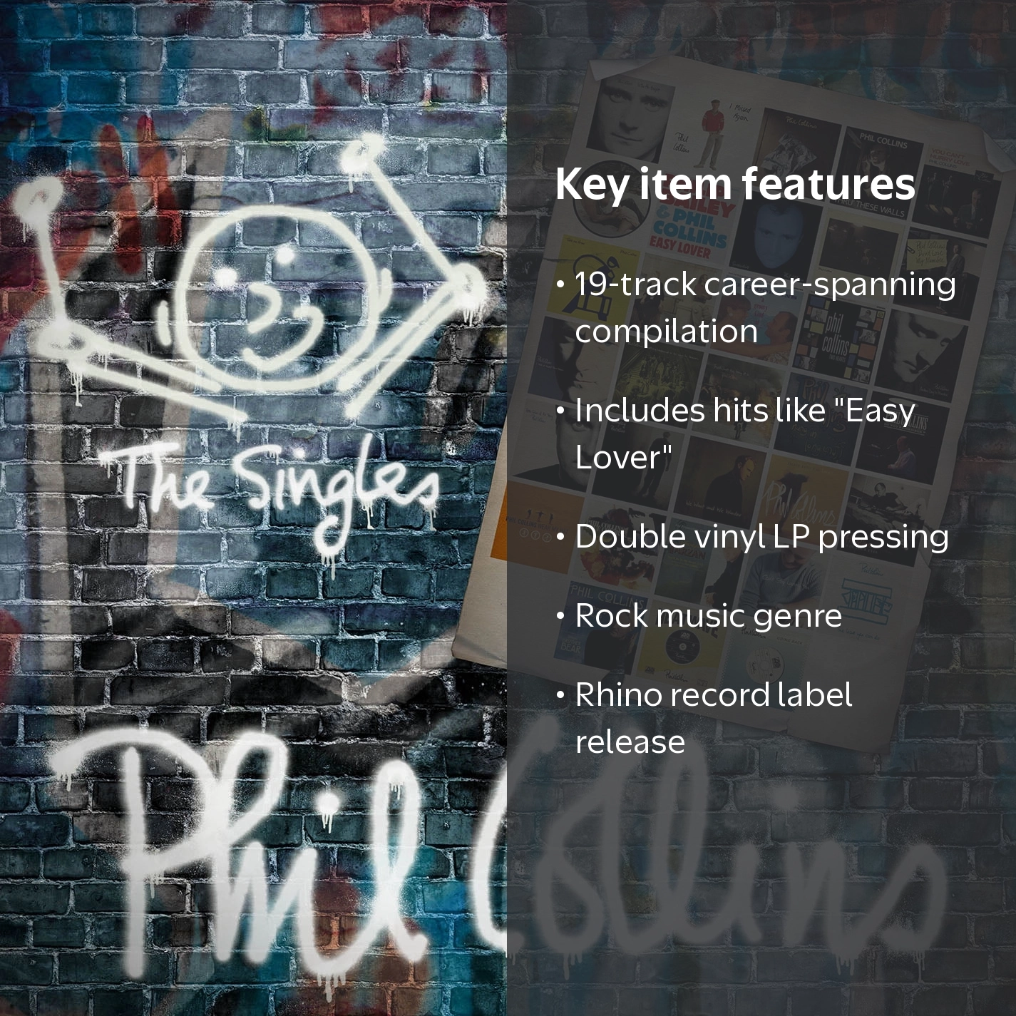 Rhino Outdoors, Phil Collins - The Singles - Vinyl, 19-Track