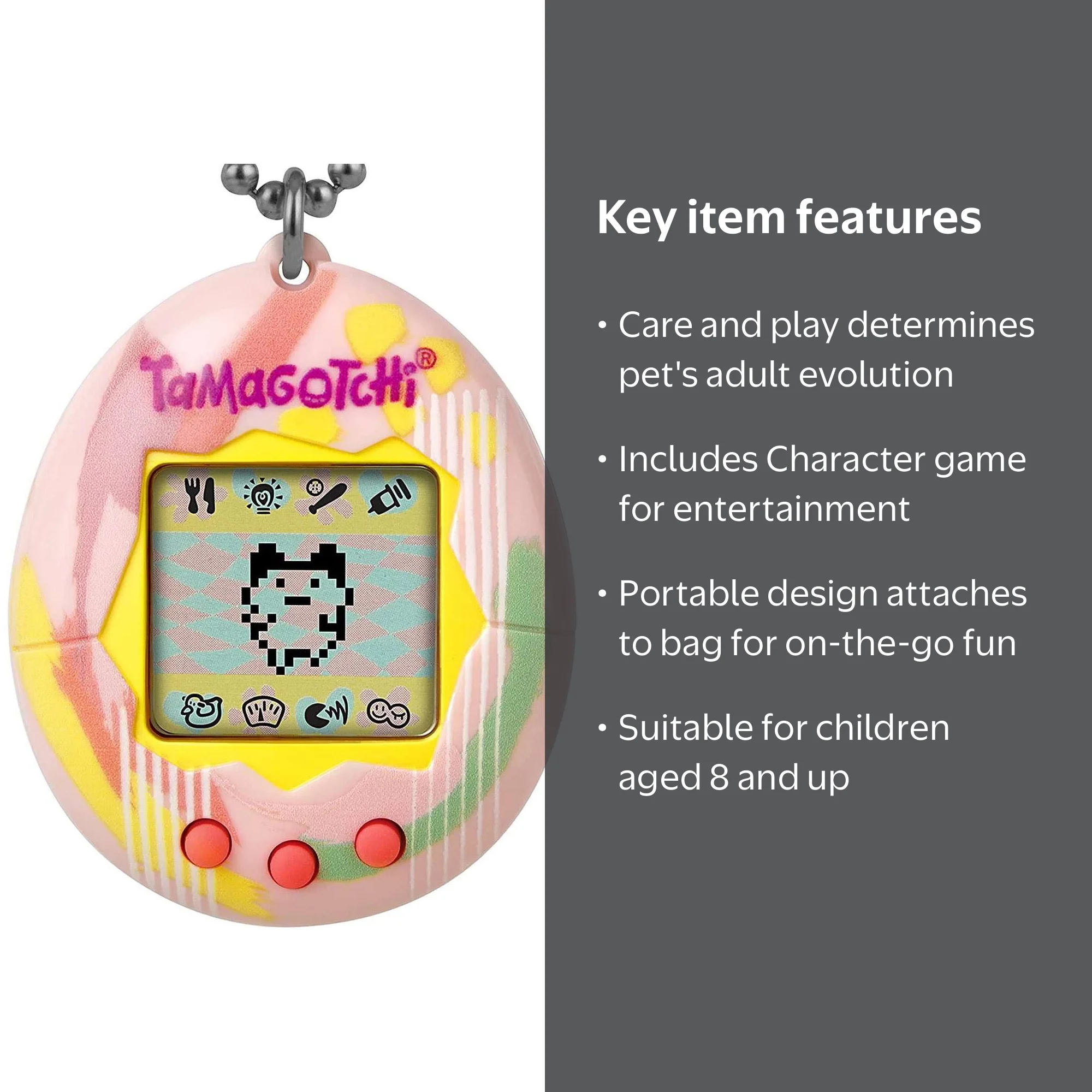 Bandai America Tamagotchi Gen 1, Pale Pink Art Style Virtual Pet