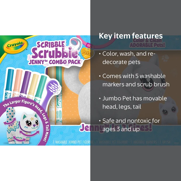 Crayola, Scribble Scrubbie Pets Jenny Combo Pack, Kids Toy, Gift
