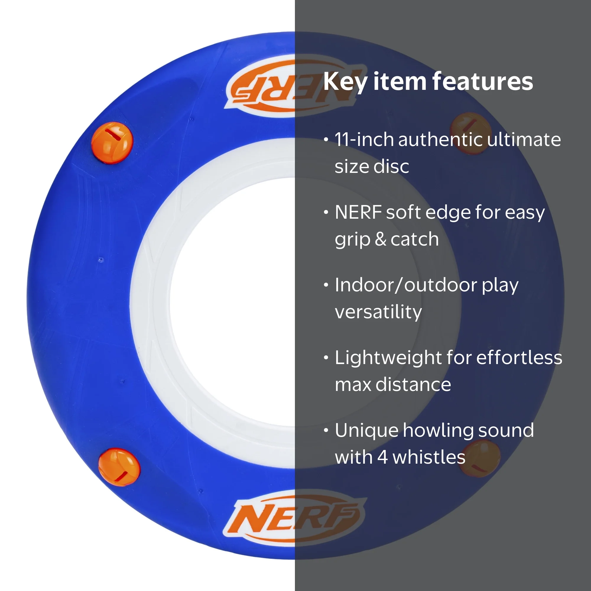 NERF Kids Soft Flying Disc - Sonic Slinger Indoor + Outdoor Flying