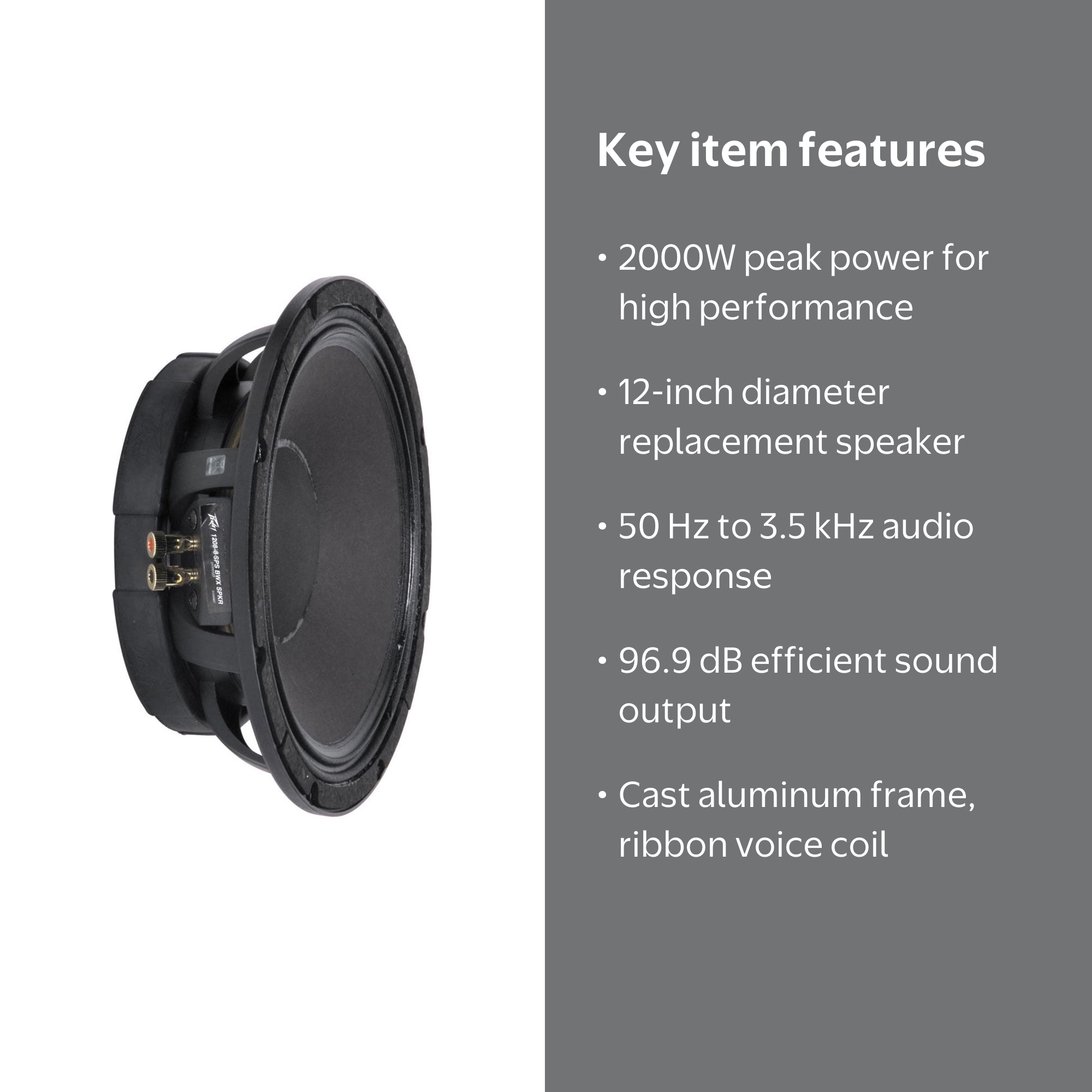 Peavey 12-Inch 2000-Watt 8 Ohm Black Widow Replacement Speaker for