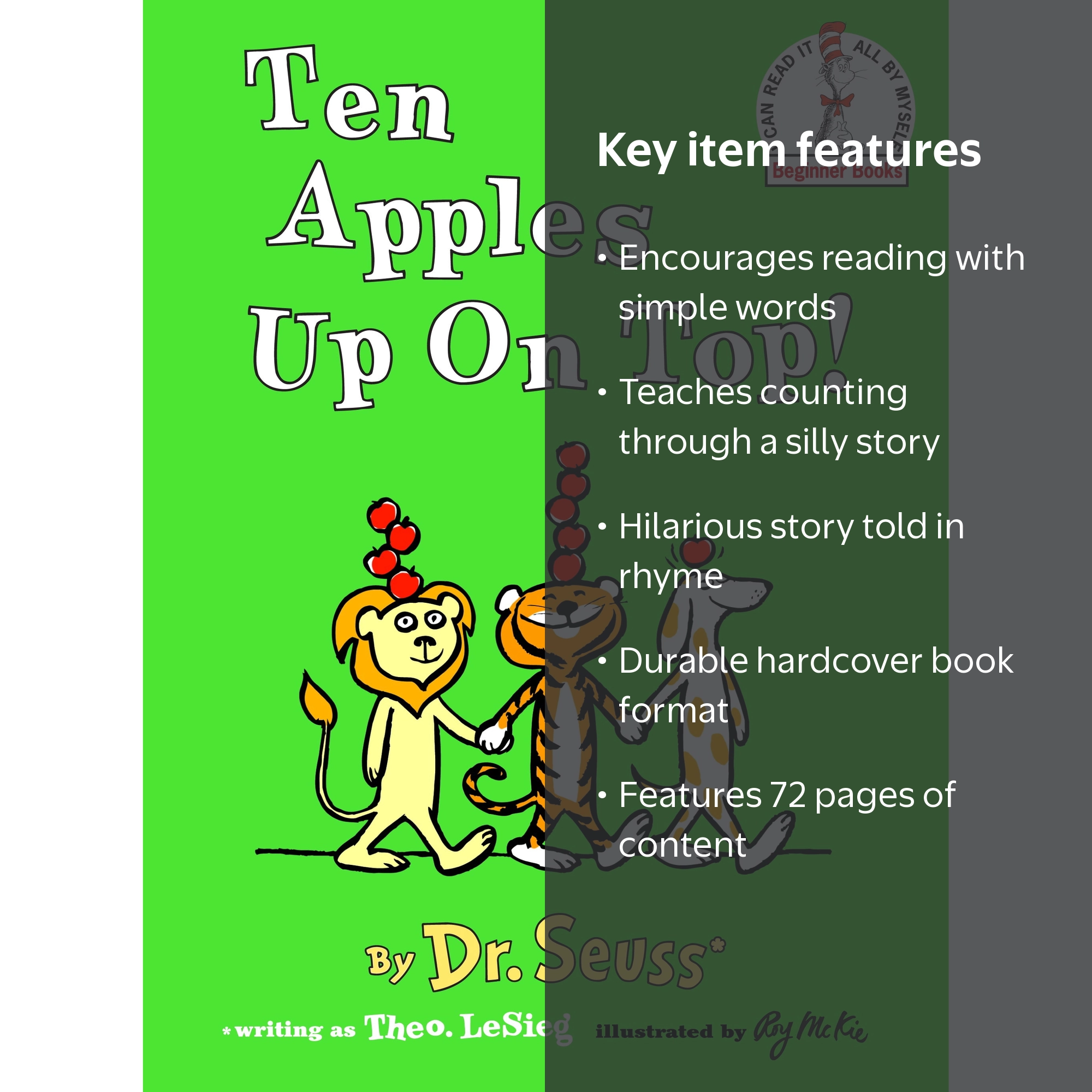 Dr. Seuss, Hardcover Book, Ten Apples Up on Top!, Counting