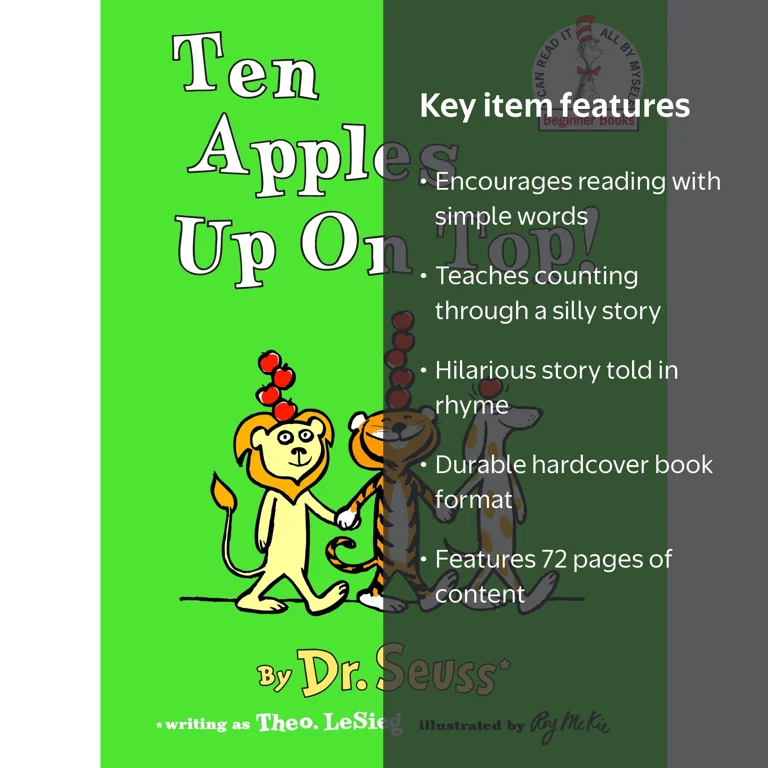 Dr. Seuss, Hardcover Book, Ten Apples Up on Top!, Counting