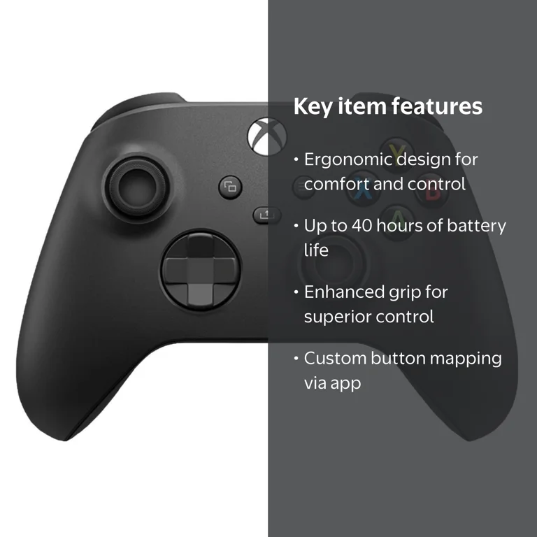 Open Box Microsoft XBOX Wireless Controller - Carbon Black – for