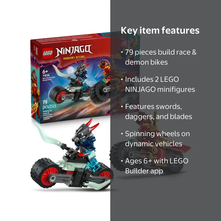 LEGO NINJAGO Kai's Motorcycle Speed Race Building Toy for Kids