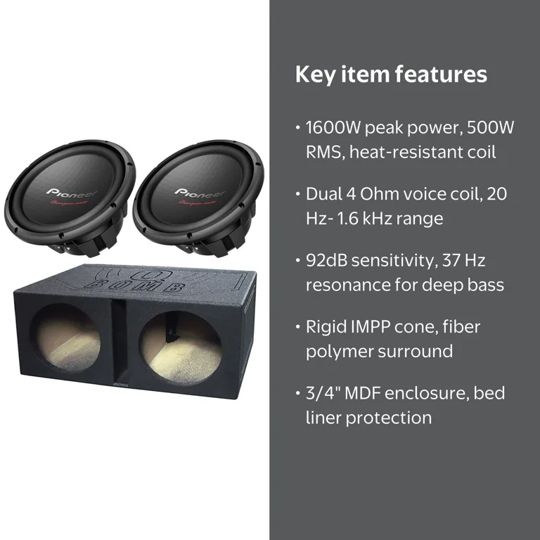 2-Pc. Pioneer TS-W312D4 12