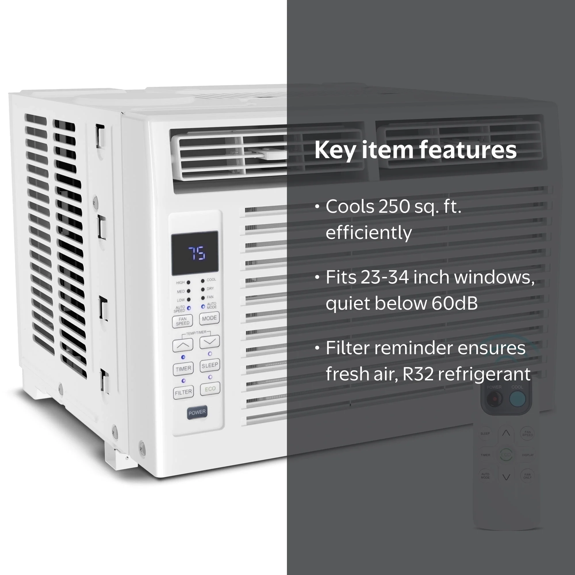 エアコン Smiley25r KISSAIR, Window Air Conditioner, 6000 BTU, White, Easy