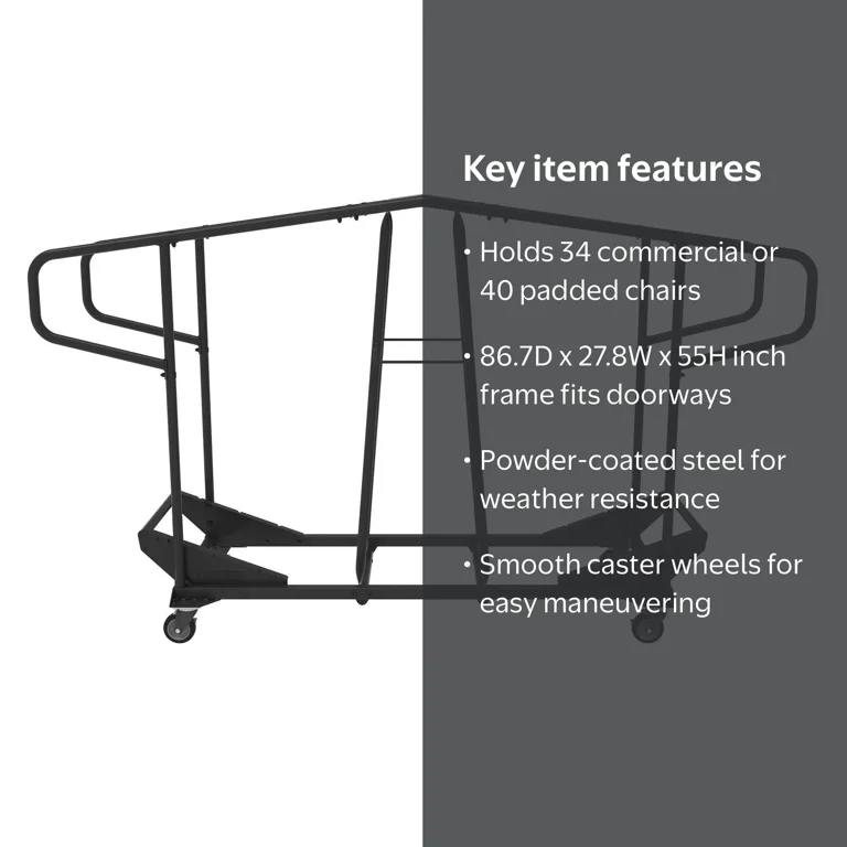 Lifetime Heavy Duty Folding Chair Utility Cart with Wheels, Dolly